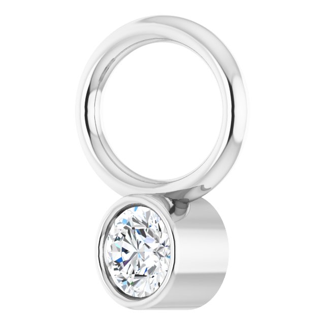 .03 CT Lab-Grown Diamond Bezel-Set Hoop Dangle