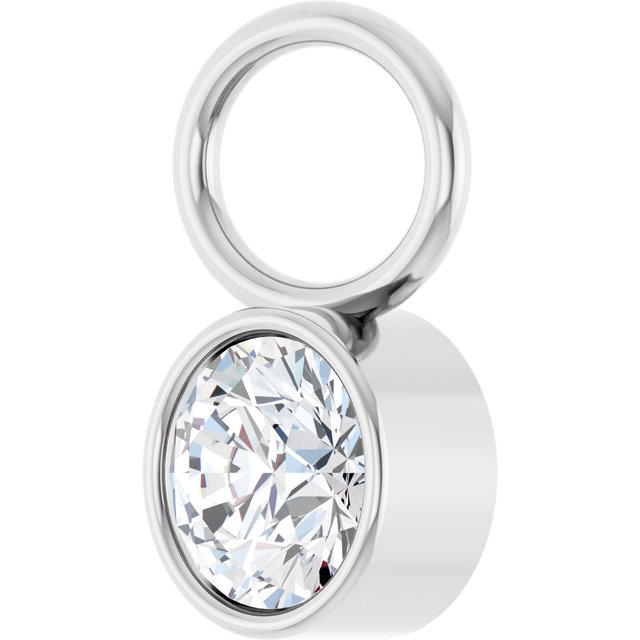 1/6 CT Natural Diamond Hoop Dangle, 6.17 mm x 10.04 mm