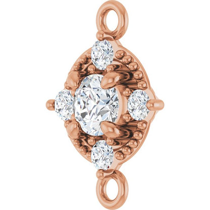 1/6 CTW Natural Diamond Link, 7.39 mm x 10.19