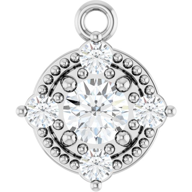 1/6 CTW Natural Diamond Dangle, 7.39 mm x 8.79 mm