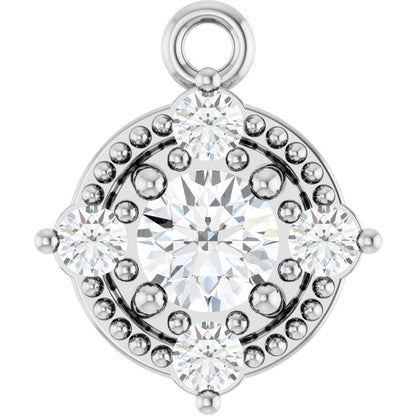 1/6 CTW Natural Diamond Dangle, 7.39 mm x 8.79 mm