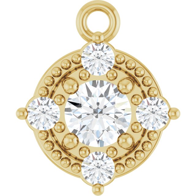 1/6 CTW Natural Diamond Dangle, 7.39 mm x 8.79 mm