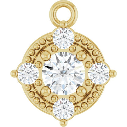 1/6 CTW Natural Diamond Dangle, 7.39 mm x 8.79 mm