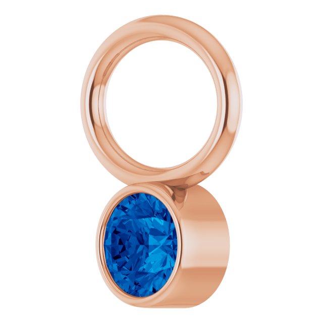 Lab-Grown Blue Sapphire Hoop Dangle, 6.17 mm x 8.51 mm