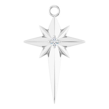.03 CT Natural Diamond Star Cross Dangle