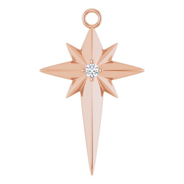 .03 CT Lab-Grown Diamond Star Cross Dangle