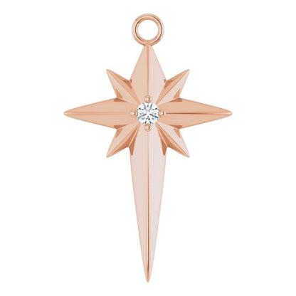 .03 CT Lab-Grown Diamond Star Cross Dangle