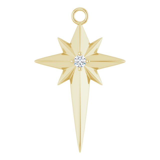 .03 CT Lab-Grown Diamond Star Cross Dangle