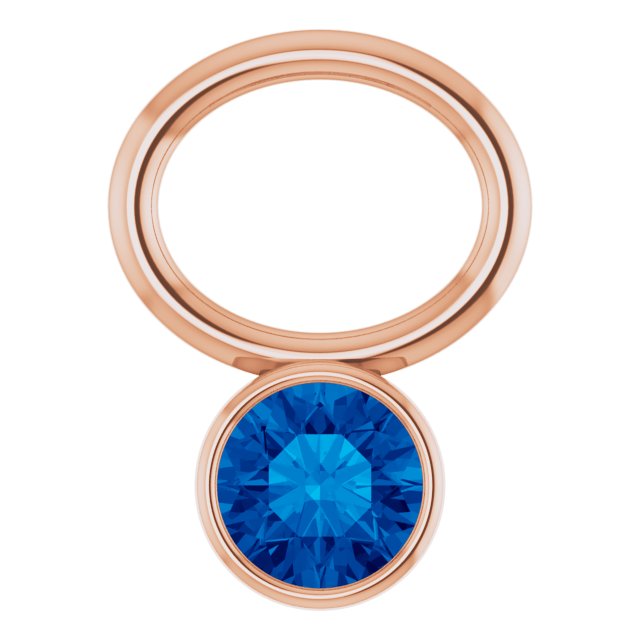 Lab-Grown Blue Sapphire Hoop Dangle, 6.17 mm x 8.51 mm