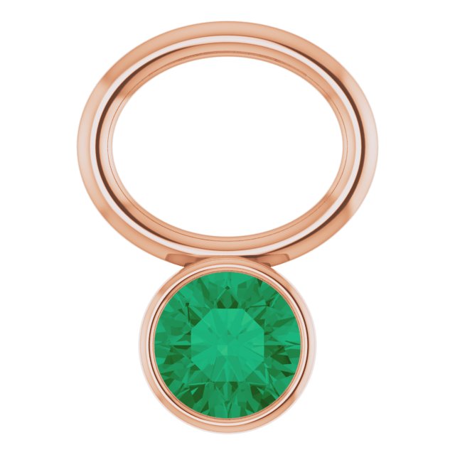 Lab-Grown Emerald Hoop Dangle, 6.17 mm x 8.51 mm