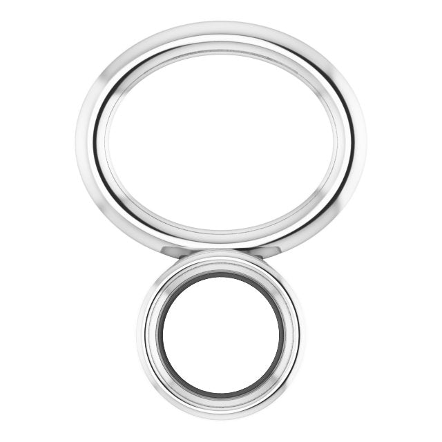 Lab-Grown Blue Sapphire Hoop Dangle, 6.17 mm x 8.51 mm