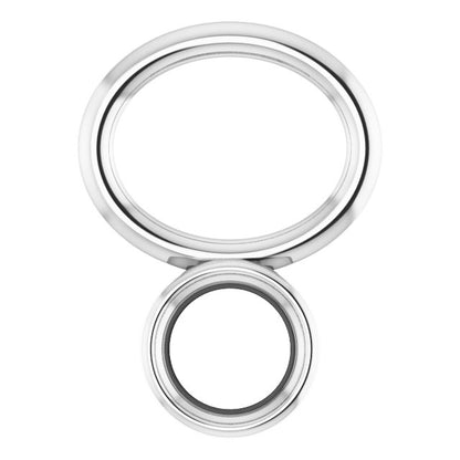 Lab-Grown Blue Sapphire Hoop Dangle, 6.17 mm x 8.51 mm