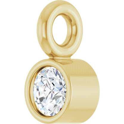 .025 CT Natural Diamond Dangle, 2.31 mm x 4.39 mm