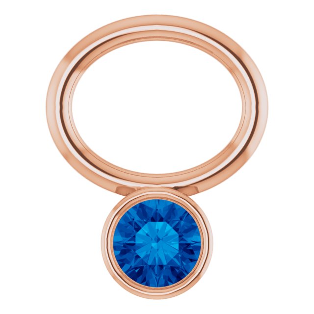 Lab-Grown Blue Sapphire Hoop Dangle, 6.17 mm x 8.51 mm