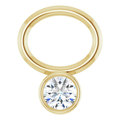 .03 CT Natural Diamond Hoop Dangle, 6.17 mm x 8.51 mm