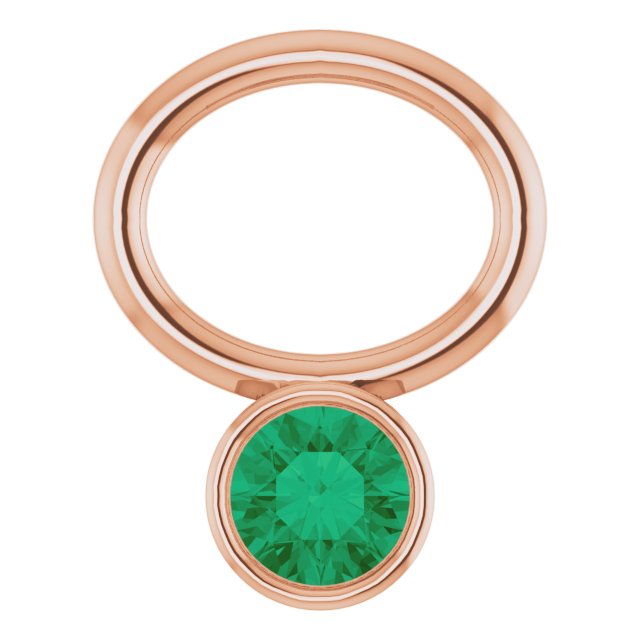 Lab-Grown Emerald Hoop Dangle, 6.17 mm x 8.51 mm