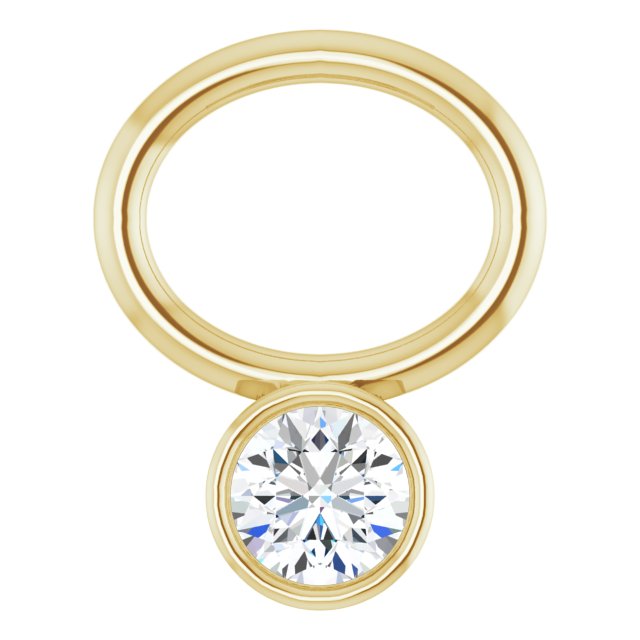 .03 CT Lab-Grown Diamond Bezel-Set Hoop Dangle