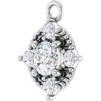 1/6 CTW Natural Diamond Dangle, 7.39 mm x 8.79 mm