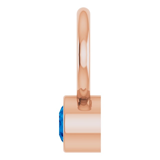 Lab-Grown Blue Sapphire Hoop Dangle, 6.17 mm x 8.51 mm