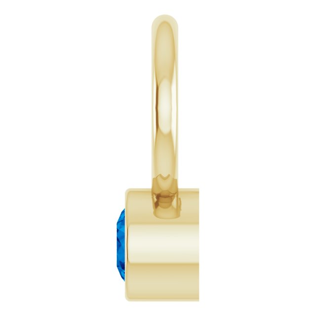Lab-Grown Blue Sapphire Hoop Dangle, 6.17 mm x 8.51 mm