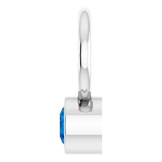 Platinum Lab-Grown Sapphire Bezel-Set Hoop Dangle, 6.17 mm x 8.51 mm