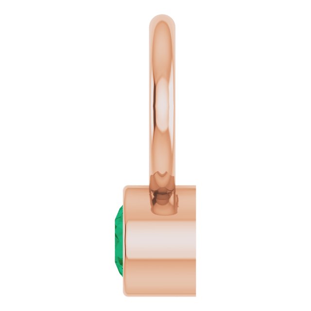 Lab-Grown Emerald Hoop Dangle, 6.17 mm x 8.51 mm