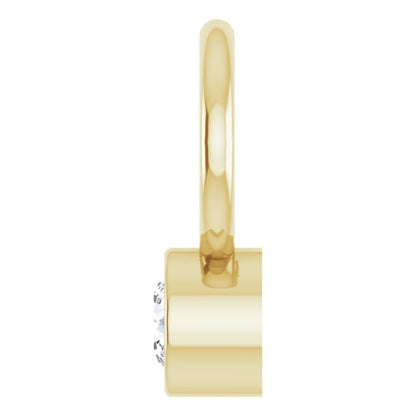 .03 CT Natural Diamond Hoop Dangle, 6.17 mm x 8.51 mm