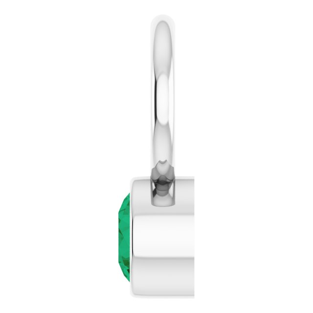 Lab-Grown Emerald Hoop Dangle, 6.17 mm x 8.51 mm
