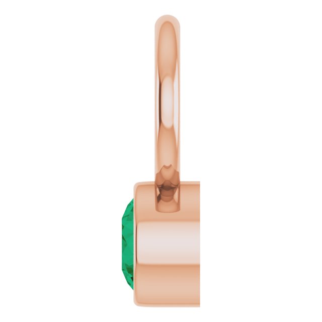 Lab-Grown Emerald Hoop Dangle, 6.17 mm x 8.51 mm