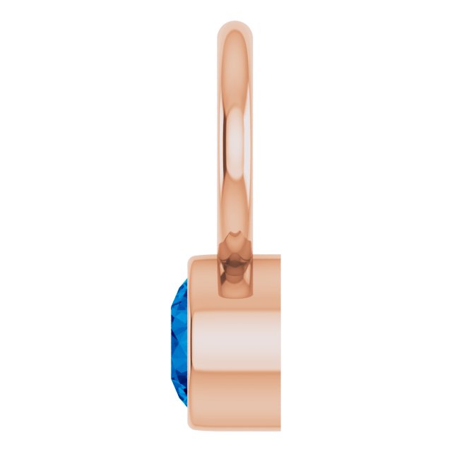 Lab-Grown Blue Sapphire Hoop Dangle, 6.17 mm x 8.51 mm