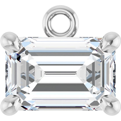 1/2 CT Natural Diamond 4-Prong Dangle, 6.19 mm x 6.91 mm