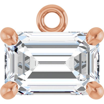 1/2 CT Lab-Grown Diamond 4-Prong Dangle, 6.19 mm x 6.91 mm
