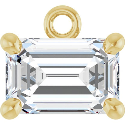 1/2 CT Lab-Grown Diamond 4-Prong Dangle, 6.19 mm x 6.91 mm