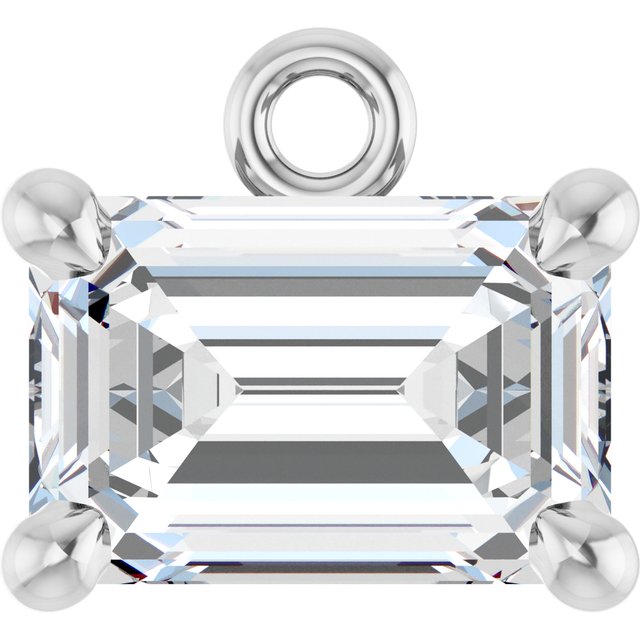 1/2 CT Lab-Grown Diamond 4-Prong Dangle, 6.19 mm x 6.91 mm