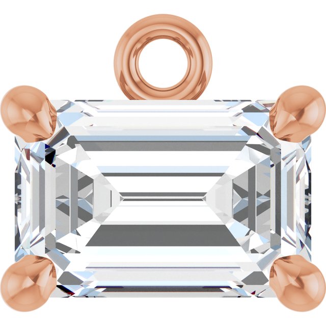 1/2 CT Natural Diamond 4-Prong Dangle, 6.19 mm x 6.91 mm