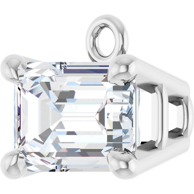 1/2 CT Natural Diamond 4-Prong Dangle, 6.19 mm x 6.91 mm