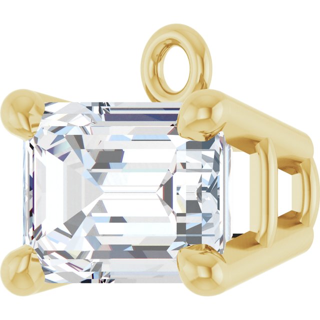 1/2 CT Lab-Grown Diamond 4-Prong Dangle, 6.19 mm x 6.91 mm