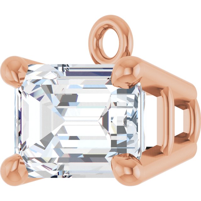 1/2 CT Lab-Grown Diamond 4-Prong Dangle, 6.19 mm x 6.91 mm