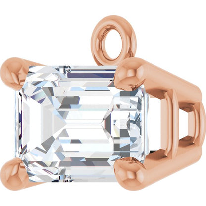 1/2 CT Lab-Grown Diamond 4-Prong Dangle, 6.19 mm x 6.91 mm
