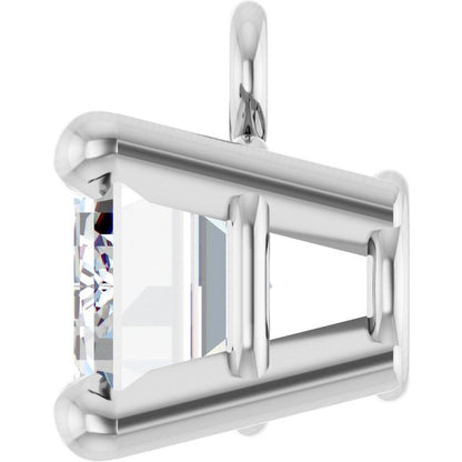 1/2 CT Natural Diamond 4-Prong Dangle, 6.19 mm x 6.91 mm