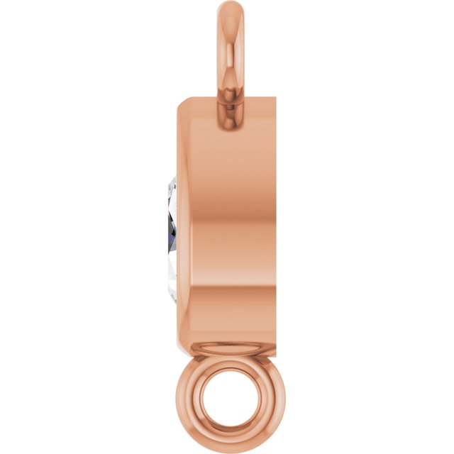 14K Rose Gold 1/10 CT Natural Diamond Link, 3.5 mm x 5 mm