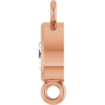 14K Rose Gold 1/10 CT Natural Diamond Link, 3.5 mm x 5 mm