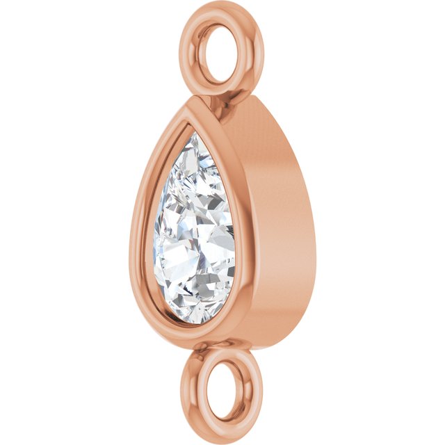 14K Rose Gold 1/10 CT Natural Diamond Link, 3.5 mm x 5 mm