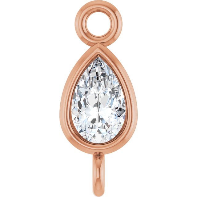14K Rose Gold 1/10 CT Natural Diamond Link, 3.5 mm x 5 mm