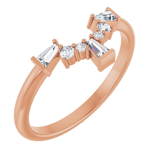 1/5 CTW Natural Diamond Contour Band, 6.6 mm