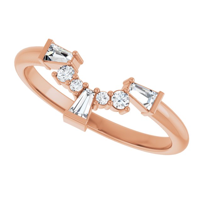 1/5 CTW Natural Diamond Contour Band, 6.6 mm
