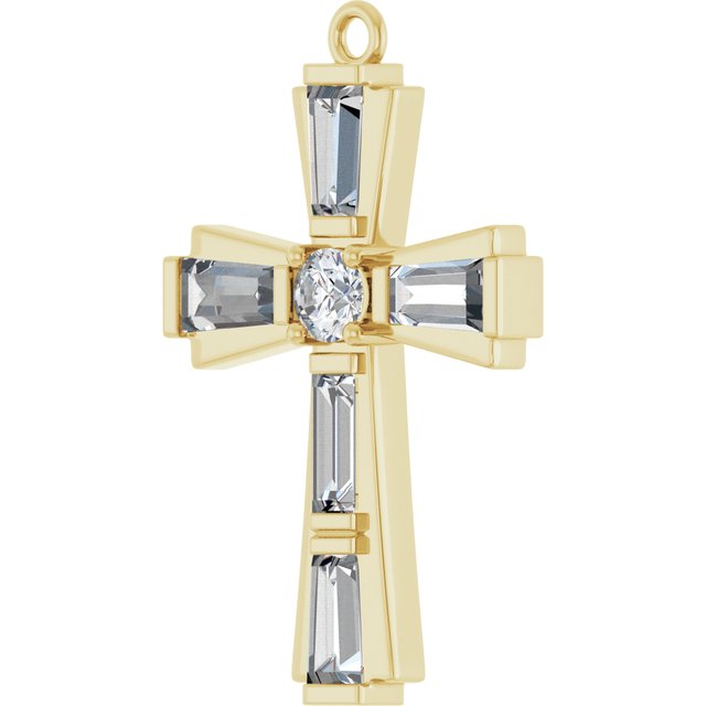 3/8 CTW Lab-Grown Diamond Cross Dangle