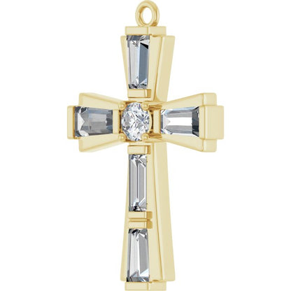 3/8 CTW Lab-Grown Diamond Cross Dangle