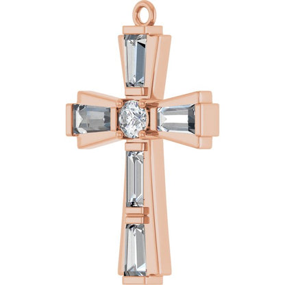 3/8 CTW Lab-Grown Diamond Cross Dangle