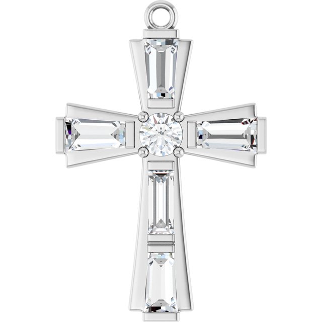 3/8 CTW Lab-Grown Diamond Cross Dangle